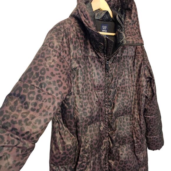 Animal Print Puffer Coat Long - Picture 6 of 11